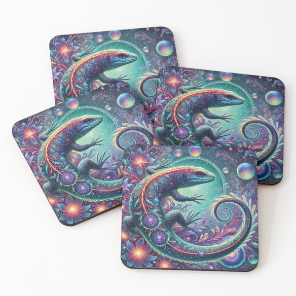 Item preview, Mystical Colorful Lizard: A Surreal Oceanic Fantasy designed and sold by RealmBeastsAI.