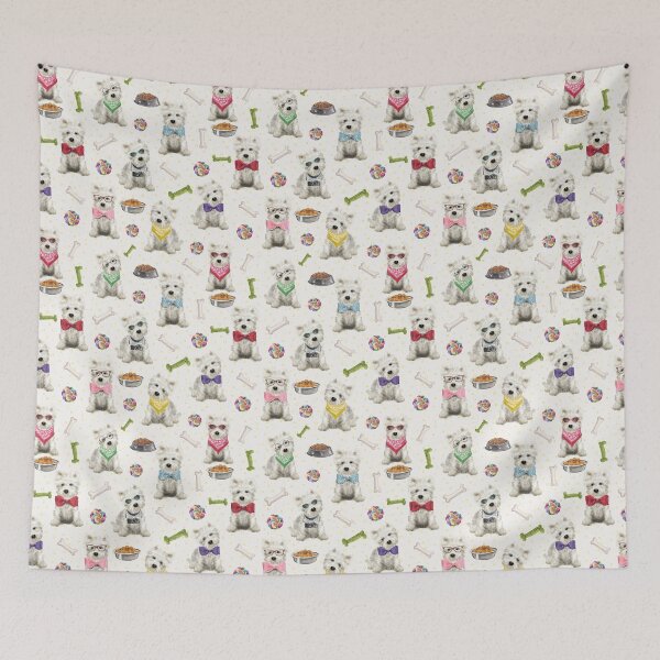 Item preview, White Westies with Accessories Whimsical designed and sold by LuciaS.