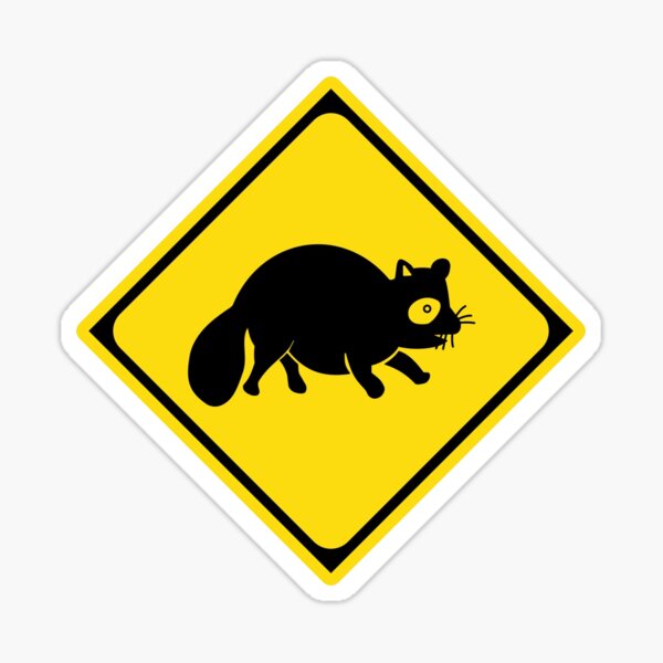 Tanuki Crossing Japan Road Sign Sticker