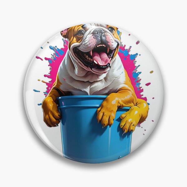 Item preview, Bulldog in a fluorescent bucket or trash can designed and sold by Dan9010.