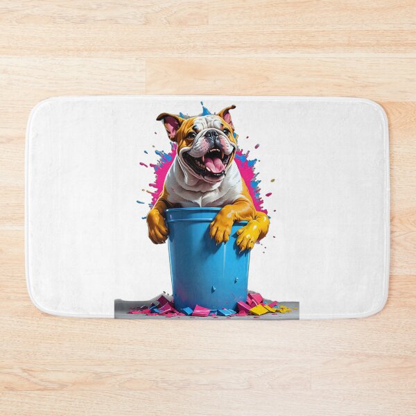 Item preview, Bulldog in a fluorescent bucket or trash can designed and sold by Dan9010.