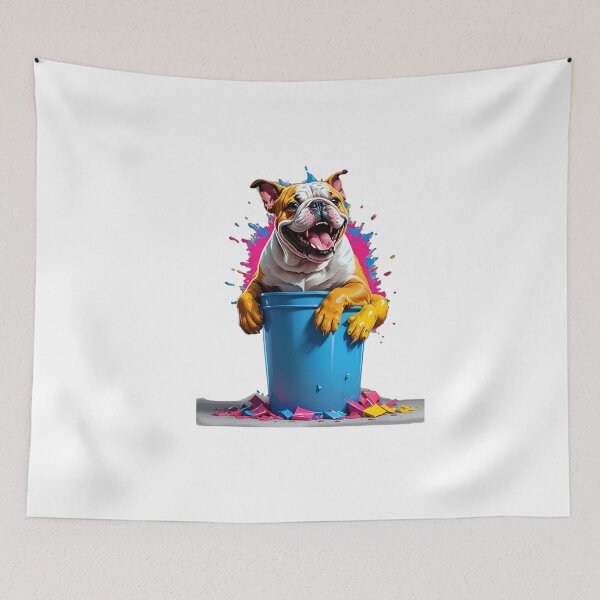 Item preview, Bulldog in a fluorescent bucket or trash can designed and sold by Dan9010.