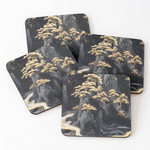 Item preview, Create stunning landscapes with dark rocky mountains, golden trees and meandering river patterns in a mystical setting. designed and sold by Jerhus.