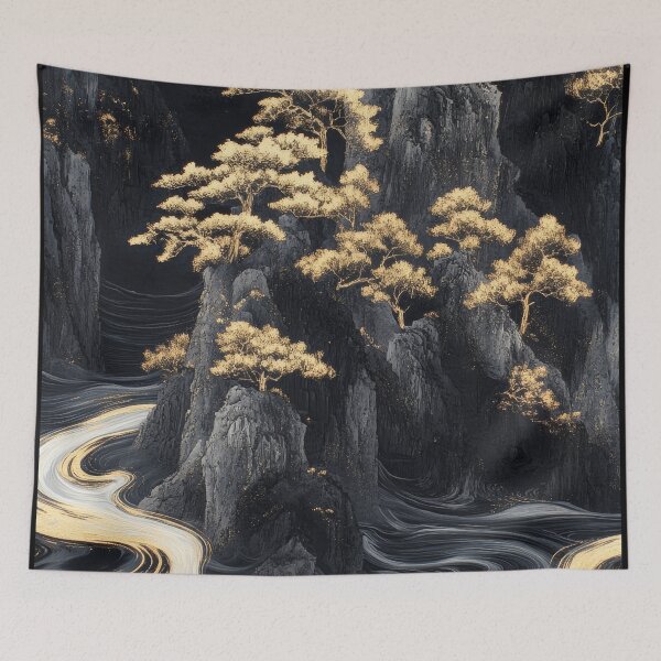 Item preview, Create stunning landscapes with dark rocky mountains, golden trees and meandering river patterns in a mystical setting. designed and sold by Jerhus.