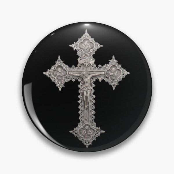 Item preview, Ornate Silver Crucifix designed and sold by faerievintage.