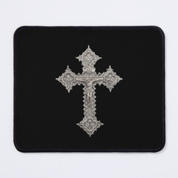 Item preview, Ornate Silver Crucifix designed and sold by faerievintage.