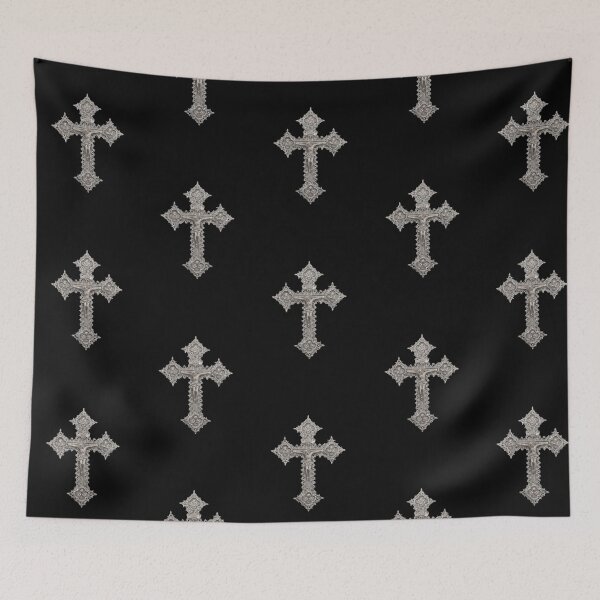 Item preview, Ornate Silver Crucifix designed and sold by faerievintage.