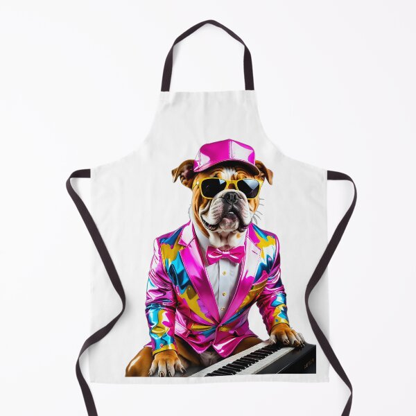 Item preview, Bulldog Dog Piano Pianist Fluo Pink designed and sold by Dan9010.