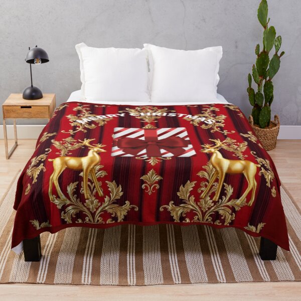 Item preview, Red & Black Striped Gold Damask With Christmas Cheer designed and sold by DesignsByPrnces.