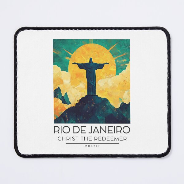 Item preview, A Vintage Illustration of Christ the Redeemer (Cristo Redentor) in Rio de Janeiro designed and sold by GoodOldVintage.