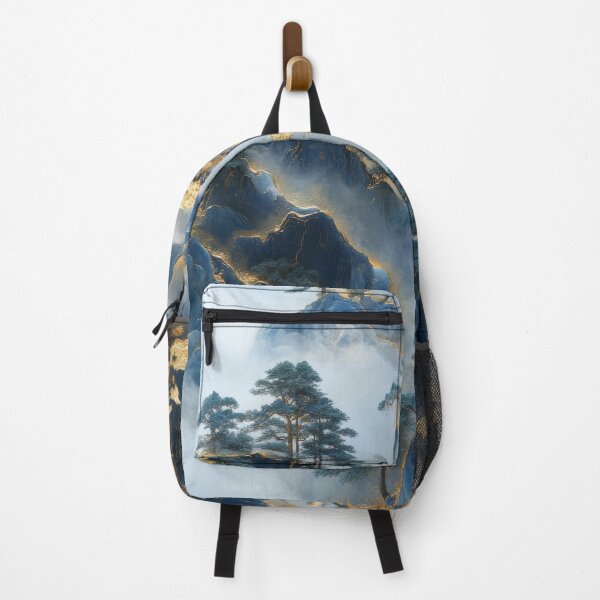 Item preview, Mountainous landscape with golden trees and mist-shrouded peaks in the morning light. designed and sold by Jerhus.
