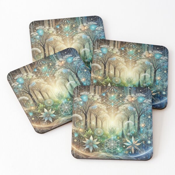 Item preview, Surreal Forest Geometry: Mystical Woodland Glow designed and sold by RealmBeastsAI.