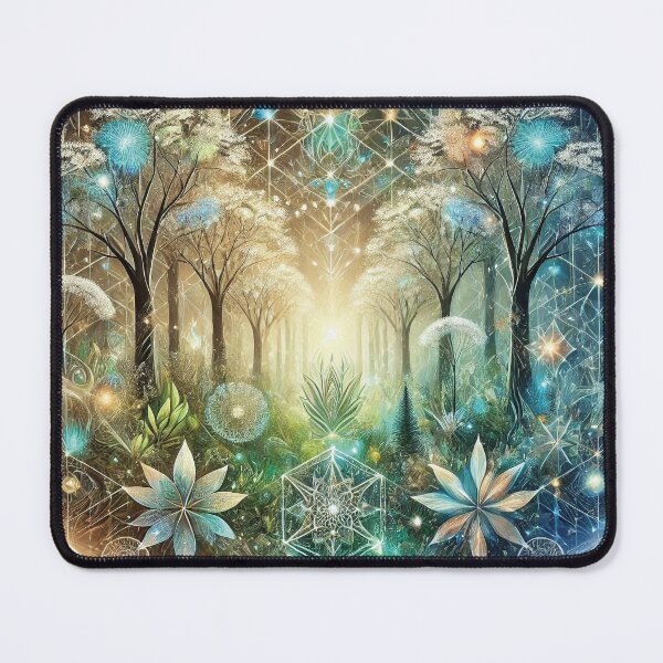 Item preview, Surreal Forest Geometry: Mystical Woodland Glow designed and sold by RealmBeastsAI.