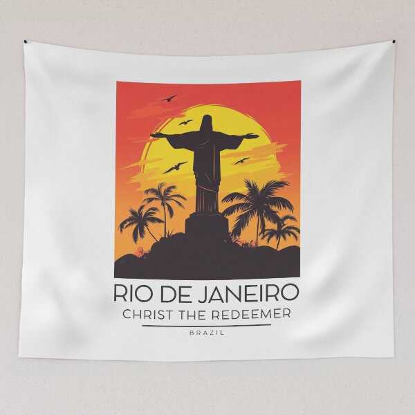 Item preview, A Vintage Illustration of Christ the Redeemer (Cristo Redentor) in Rio de Janeiro designed and sold by GoodOldVintage.