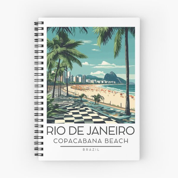 Item preview, A Vintage Illustration of Copacabana Beach in Rio de Janeiro designed and sold by GoodOldVintage.