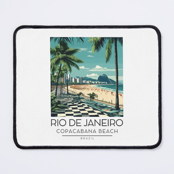 Item preview, A Vintage Illustration of Copacabana Beach in Rio de Janeiro designed and sold by GoodOldVintage.