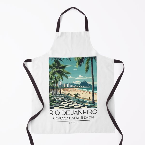 Item preview, A Vintage Illustration of Copacabana Beach in Rio de Janeiro designed and sold by GoodOldVintage.