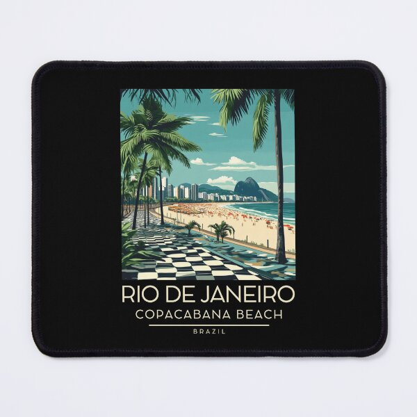 Item preview, A Vintage Illustration of Copacabana Beach in Rio de Janeiro designed and sold by GoodOldVintage.