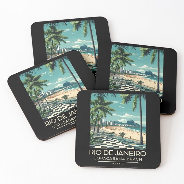 Item preview, A Vintage Illustration of Copacabana Beach in Rio de Janeiro designed and sold by GoodOldVintage.