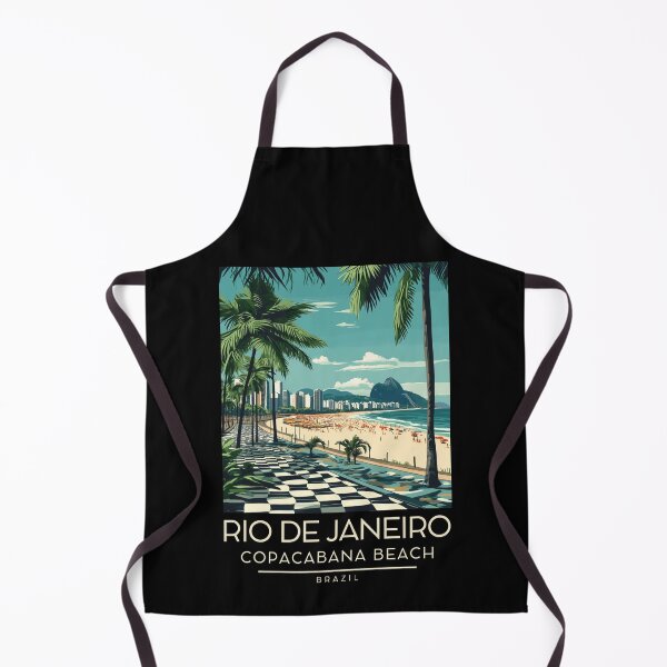 Item preview, A Vintage Illustration of Copacabana Beach in Rio de Janeiro designed and sold by GoodOldVintage.