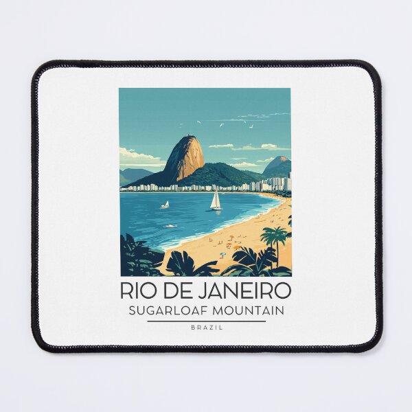 Item preview, A Vintage Illustration of Sugarloaf Mountain (Pão de Açúcar) in Rio de Janeiro designed and sold by GoodOldVintage.