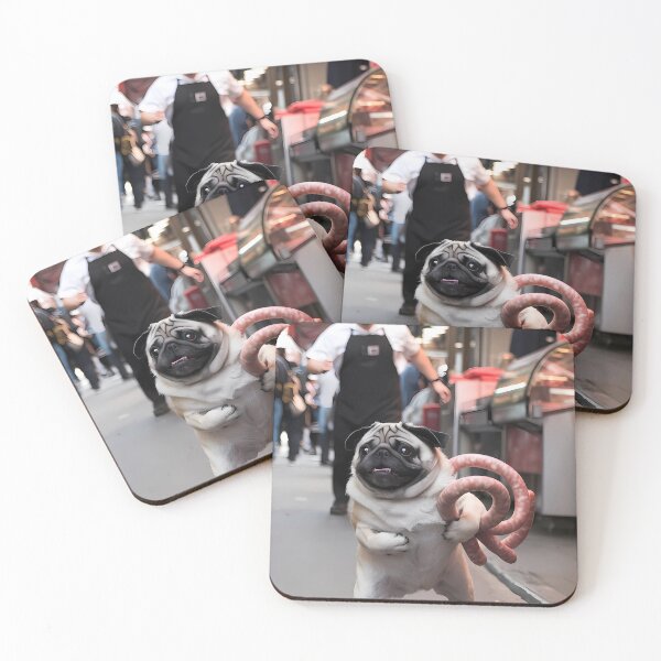 Item preview, "The Great Sausage Heist" Mischievous Pug Stealing Sausages – Funny Dog Art designed and sold by IMPHives.