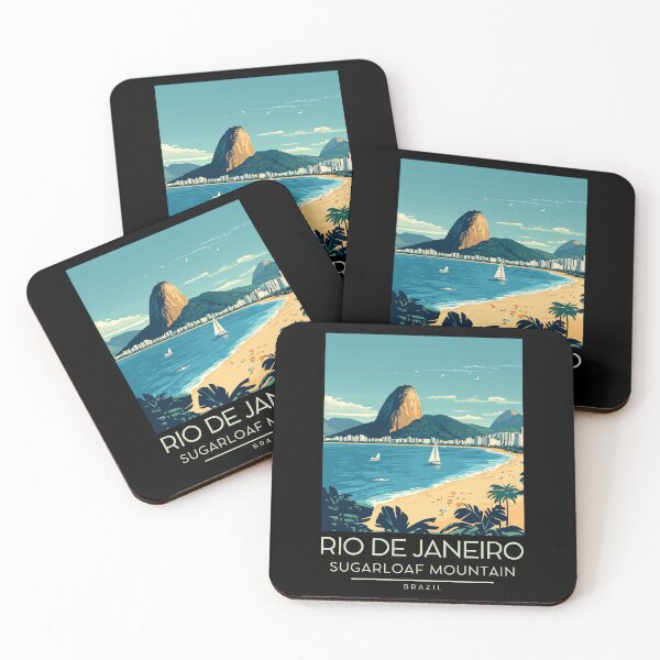 Item preview, A Vintage Illustration of Sugarloaf Mountain (Pão de Açúcar) in Rio de Janeiro designed and sold by GoodOldVintage.