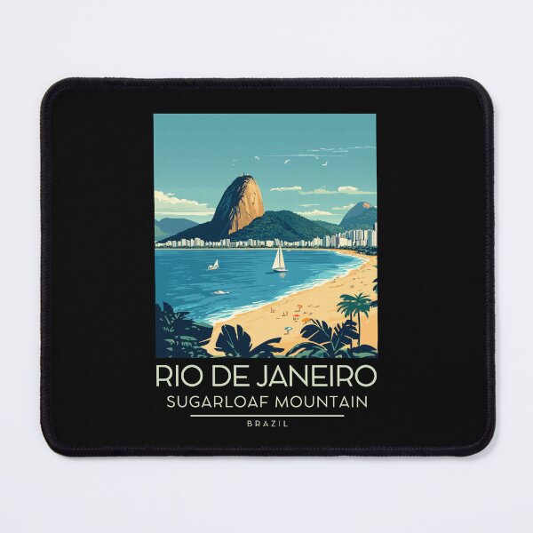 Item preview, A Vintage Illustration of Sugarloaf Mountain (Pão de Açúcar) in Rio de Janeiro designed and sold by GoodOldVintage.