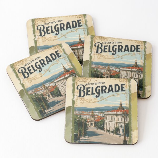 Item preview, Greetings from Belgrade Vintage Travel Retro Postcard Design designed and sold by TravelPostcardGems.