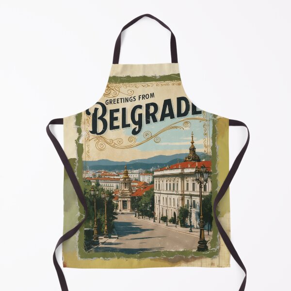 Item preview, Greetings from Belgrade Vintage Travel Retro Postcard Design designed and sold by TravelPostcardGems.