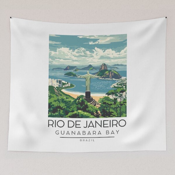 Item preview, A Vintage Illustration of Guanabara Bay in Rio de Janeiro designed and sold by GoodOldVintage.