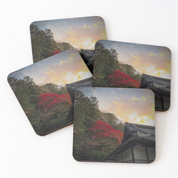 Item preview, Japanese temple and autumn sky designed and sold by Evasionrebelle.