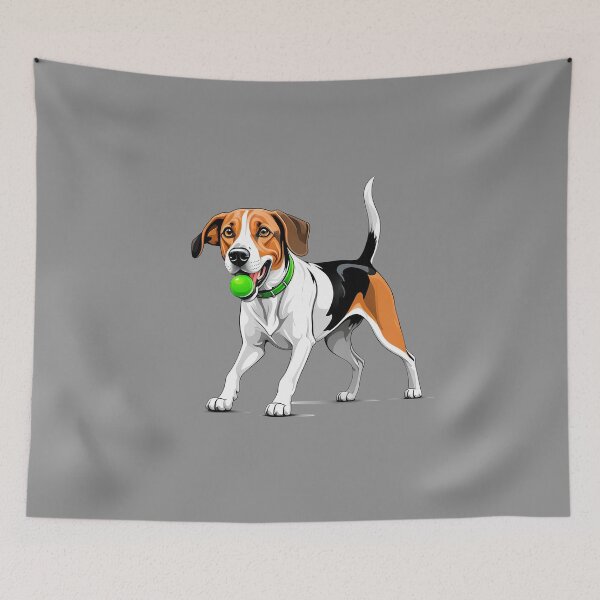 Item preview, American Foxhound Playing With A Green Ball designed and sold by MGRcompany.