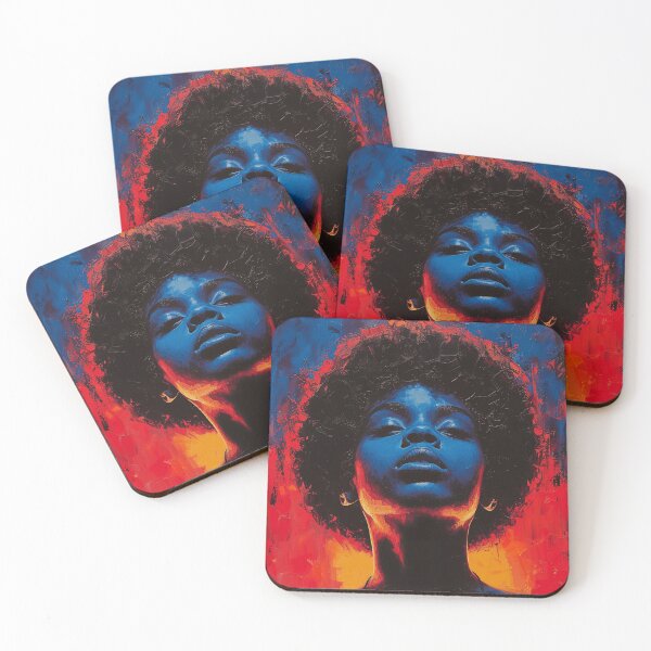 Item preview, Afro Portrait in Fiery Abstract Colors designed and sold by LunartCode.