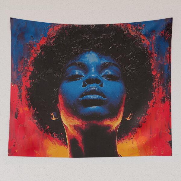 Item preview, Afro Portrait in Fiery Abstract Colors designed and sold by LunartCode.