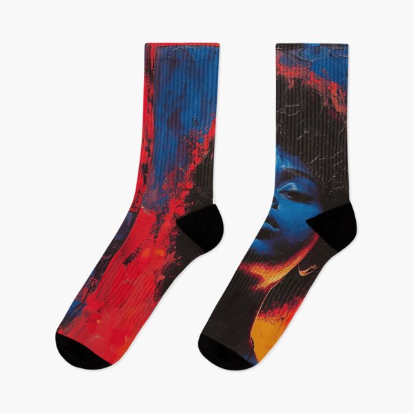 Item preview, Afro Portrait in Fiery Abstract Colors designed and sold by LunartCode.