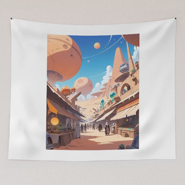 Item preview, Majestic Alien Marketplaces Adventure interstellar Planet Space designed and sold by ART ATTACK ZONE.