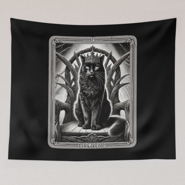 Item preview, Tarot card The Emperor black cat designed and sold by MilkyForest.