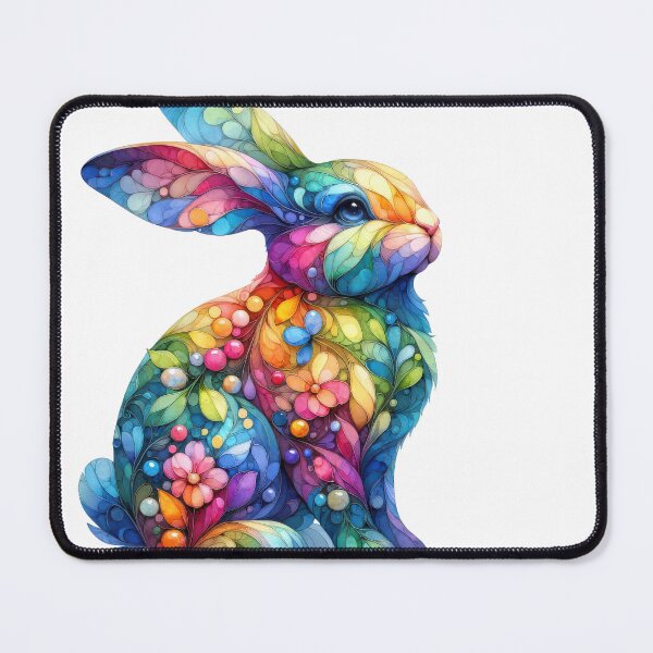 Item preview, beauty of vibrant spring colors in creating a dynamic and visually rich Whimsical bunny designed and sold by ideandesign.