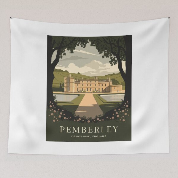 Item preview, Vintage travel poster Pemberley - Minimal retro design from Derbyshire, England designed and sold by pod24.