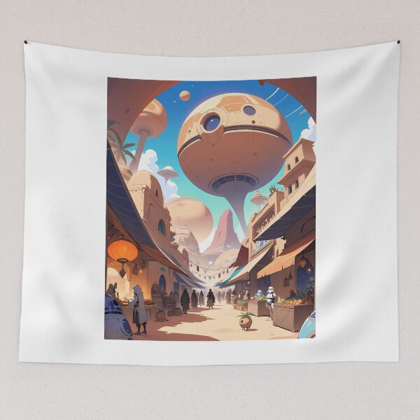 Item preview, Powerful Alien Marketplaces Adventure interstellar Planet Space designed and sold by ART ATTACK ZONE.