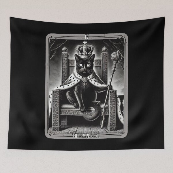 Item preview, Tarot card The Emperor black cat designed and sold by MilkyForest.