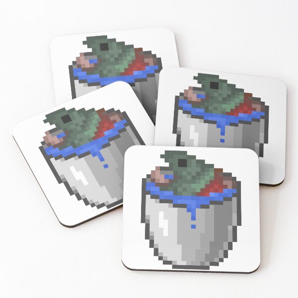 Artikelvorschau, Minecraft-Eimer mit Lachs-Pixel-Art-Item-Block entworfen und verkauft von Gamify Store.