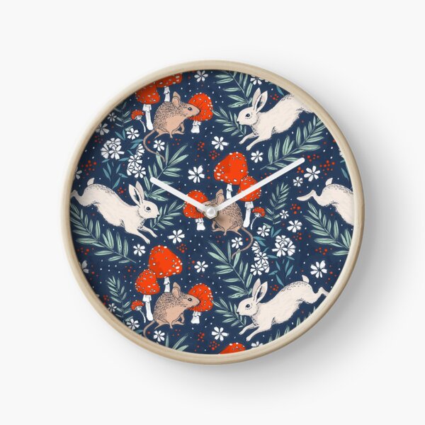 forêt d'hiver gambader Horloge
