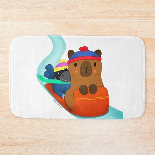 Item preview, Capybara and Bird sledding - Winter Fun! designed and sold by julianamotzko.