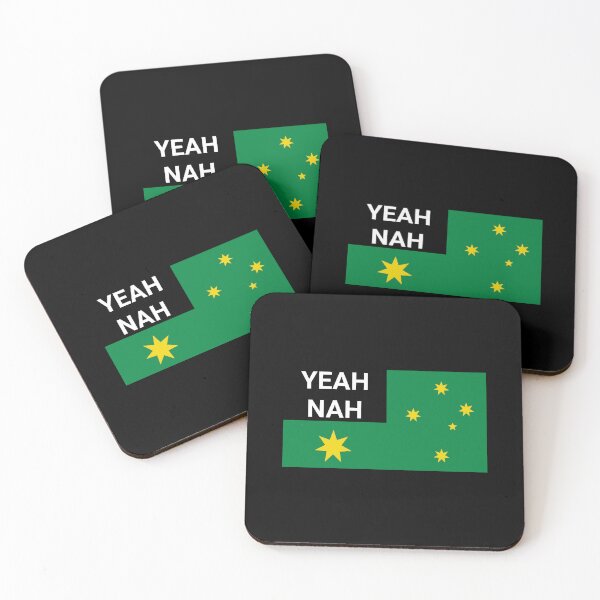 Item preview, Yeah Nah Australia, green and gold  designed and sold by Kangaroo Sun.
