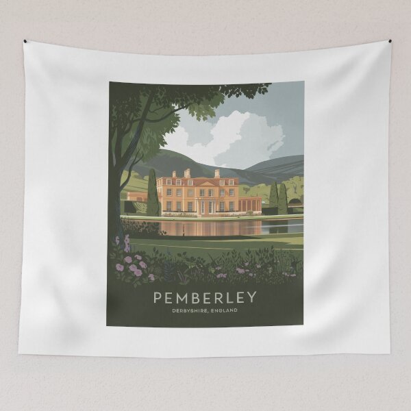 Item preview, Retro travel poster Pemberley - Minimal vintage design from Derbyshire, England designed and sold by pod24.