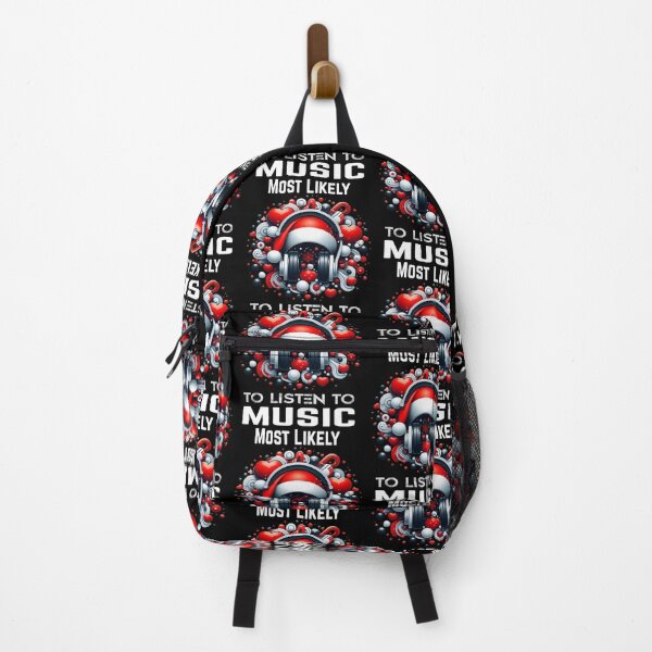 Item preview, Most Likely To Listen To Music Christmas Matching Family Funny Santa's Hat Headphones designed and sold by Creat-Des.