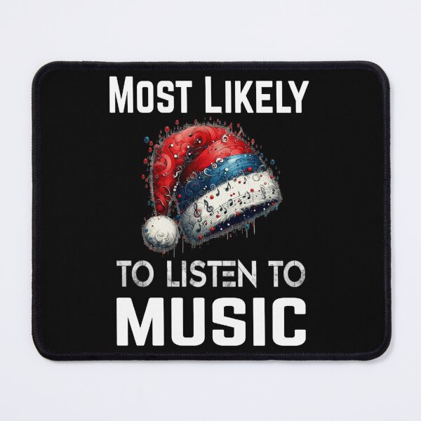 Item preview, Most Likely To Listen To Music Christmas Matching Family Funny Santa's Hat Headphones designed and sold by Creat-Des.