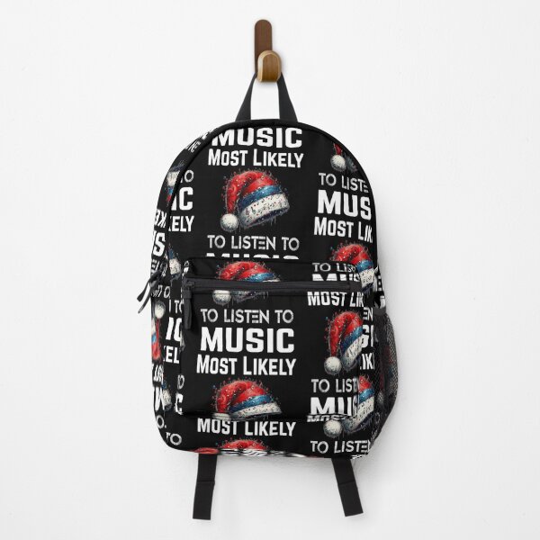Item preview, Most Likely To Listen To Music Christmas Matching Family Funny Santa's Hat Headphones designed and sold by Creat-Des.